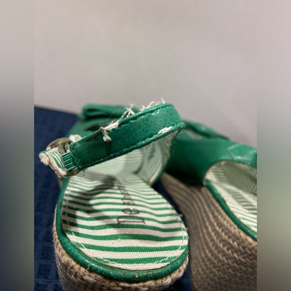 Ladies De Blossom Collection Green Wedge Sandals Size 10 - Picture 8 of 16